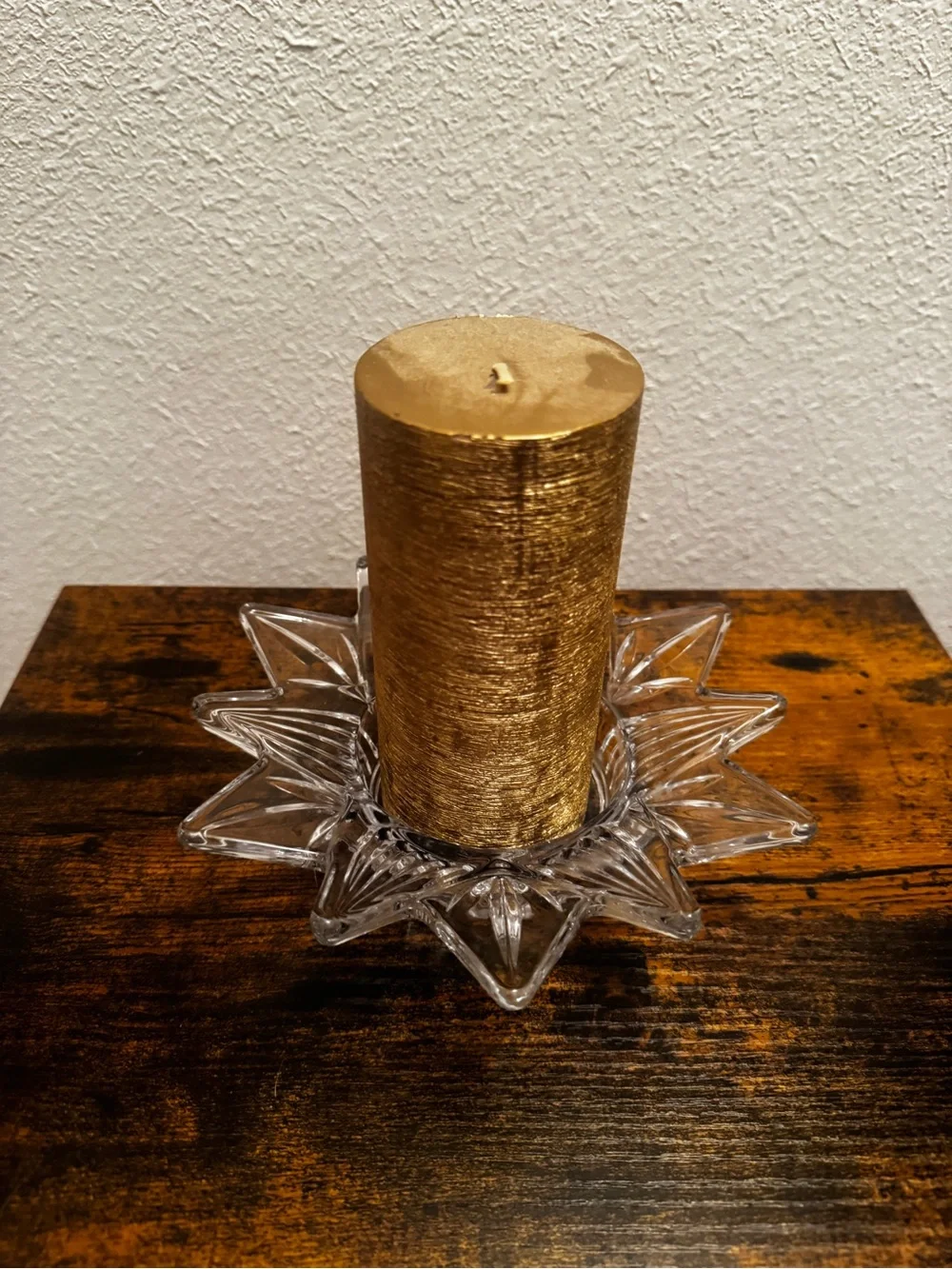 Mikasa Starmist Clear Crystal Star Candleholder - Vintage Made in Japan